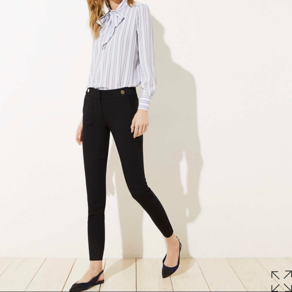 BUTTON WAIST SKINNY ANKLE PANTS IN JULIE FIT